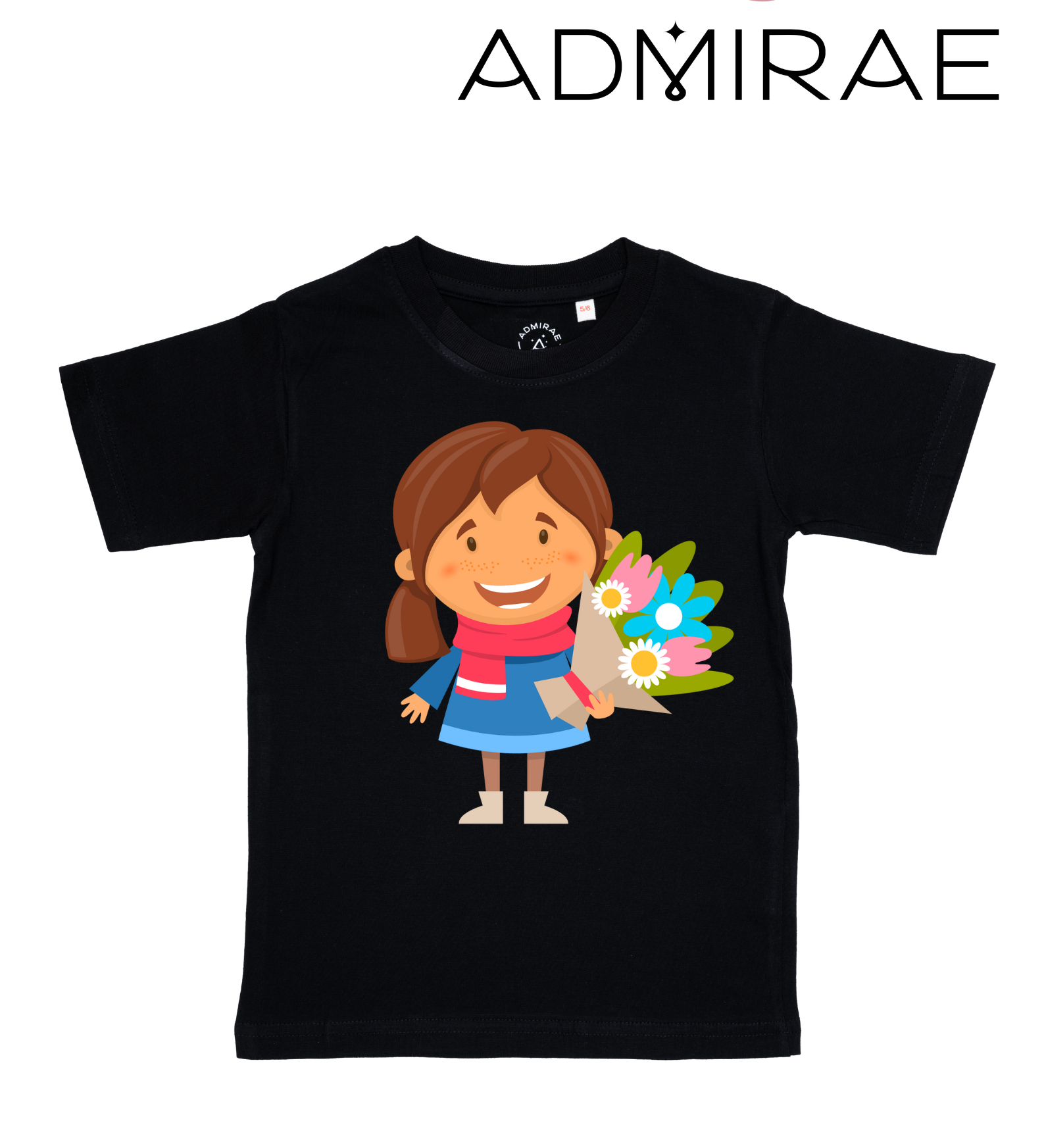 Admirae Girl with Flowers T-Shirt