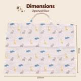 100% Cotton Muslin Nursing Cover for Breastfeeding - Breathable Baby Feeding Apron & Privacy Wrap with Adjustable Neck Strap for Moms (Wild Animals)
