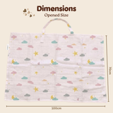 100% Cotton Muslin Nursing Cover for Breastfeeding - Breathable Baby Feeding Apron & Privacy Wrap with Adjustable Neck Strap for Moms (Moon and Cloud)