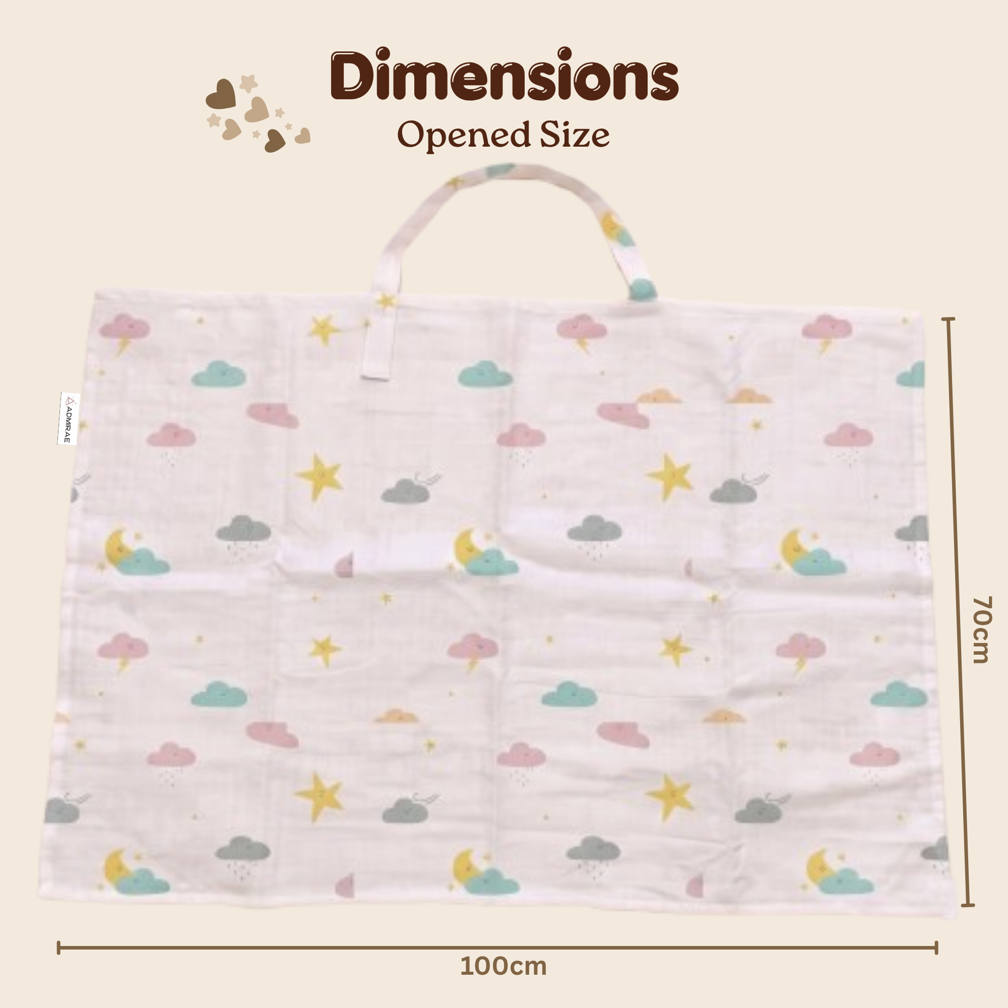 100% Cotton Muslin Nursing Cover for Breastfeeding - Breathable Baby Feeding Apron & Privacy Wrap with Adjustable Neck Strap for Moms (Moon and Cloud)