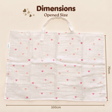 100% Cotton Muslin Nursing Cover for Breastfeeding - Breathable Baby Feeding Apron & Privacy Wrap with Adjustable Neck Strap for Moms (Hearts)