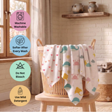 Admirae 100% Cotton Muslin Baby Swaddle Set, Pack of 3, Ocean Dreams and Hearts (Sea Animals, Hearts, Moon and Clouds)