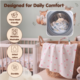 100% Cotton Muslin Nursing Cover for Breastfeeding - Breathable Baby Feeding Apron & Privacy Wrap with Adjustable Neck Strap for Moms (Hearts)