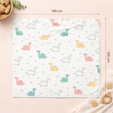 Admirae 100% Cotton Muslin Baby Swaddle Set, Baby and New Born,105x100cm, 0-18 Months, Printed Cotton Mulmal Muslin Swaddle Wrap, Pack of 3, Dreamland Trio (Sea Animals, Dinosaur, Moon and clouds)