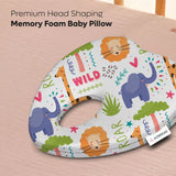 ADMIRAE Premium  Memory Foam  Heart shape Baby Pillow, Animal Print