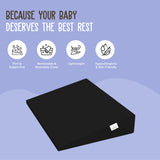 ADMIRAE Baby Wedge Pillow for Crib & Mattress - Black