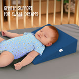ADMIRAE Baby Wedge Pillow for Crib & Mattress - Blue