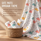 Admirae 100% Cotton Muslin Baby Swaddle Set, Pack of 3, Jurassic Trio (Wild Animals, Dinosaur, Moon and Clouds)
