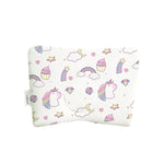 ADMIRAE Head Shaping Baby Pillow with colorful unicorn and rainbow pattern for infants