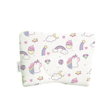 ADMIRAE Head Shaping Baby Pillow with colorful unicorn and rainbow pattern for infants