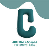 ADMIRAE J-shape Pregnancy Pillow, Peacock Green