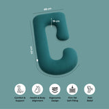 ADMIRAE J-shape Pregnancy Pillow, Peacock Green