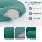 ADMIRAE J-shape Pregnancy Pillow, Peacock Green