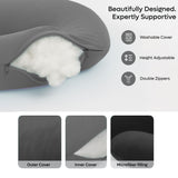 ADMIRAE J-shape Pregnancy Pillow, Grey