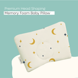 Memory Foam Head Shaping Baby Pillow with moon and star pattern for premium head shaping
