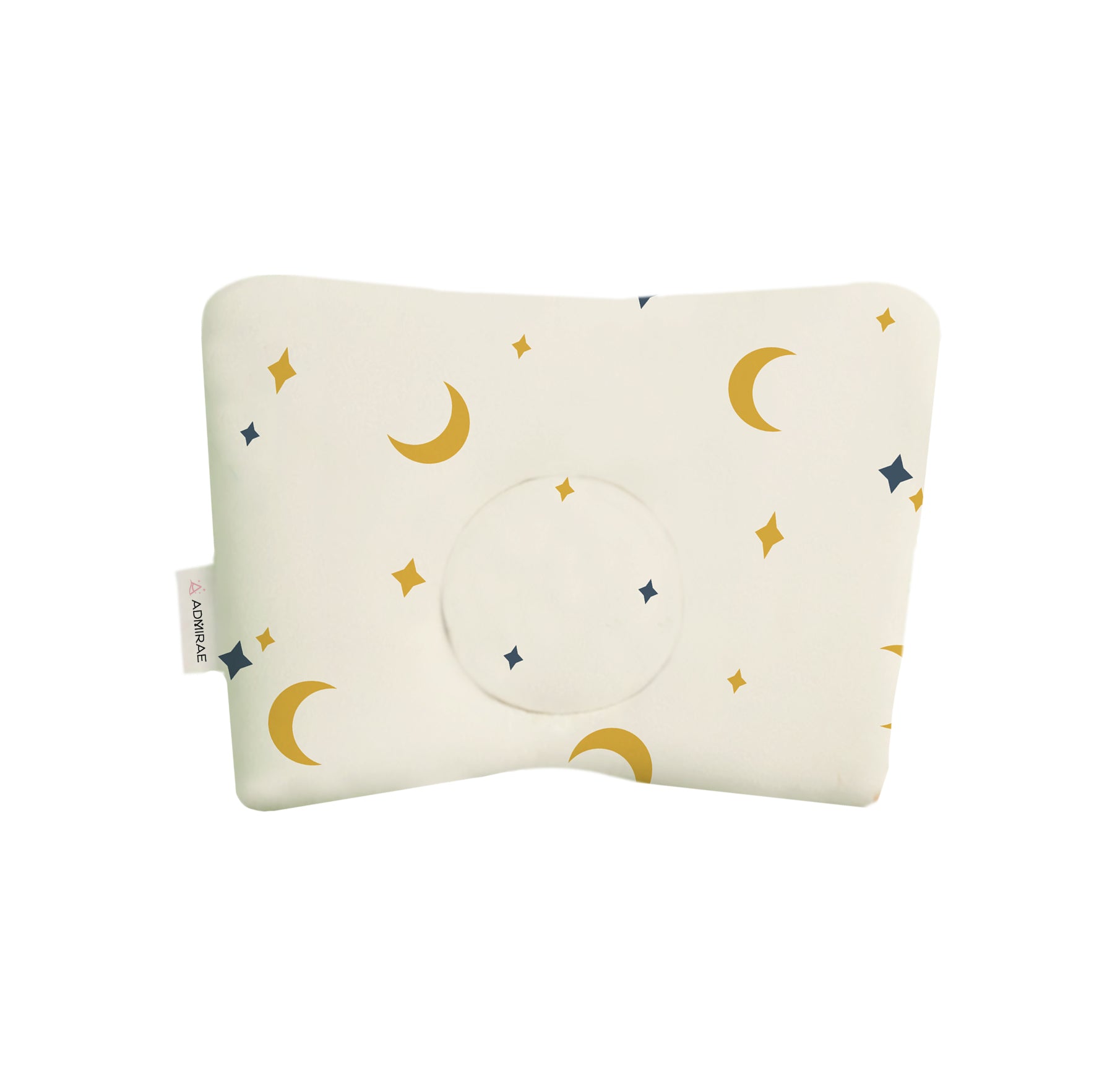 Memory Foam Head Shaping Baby Pillow with moon and star print for infant comfort and support