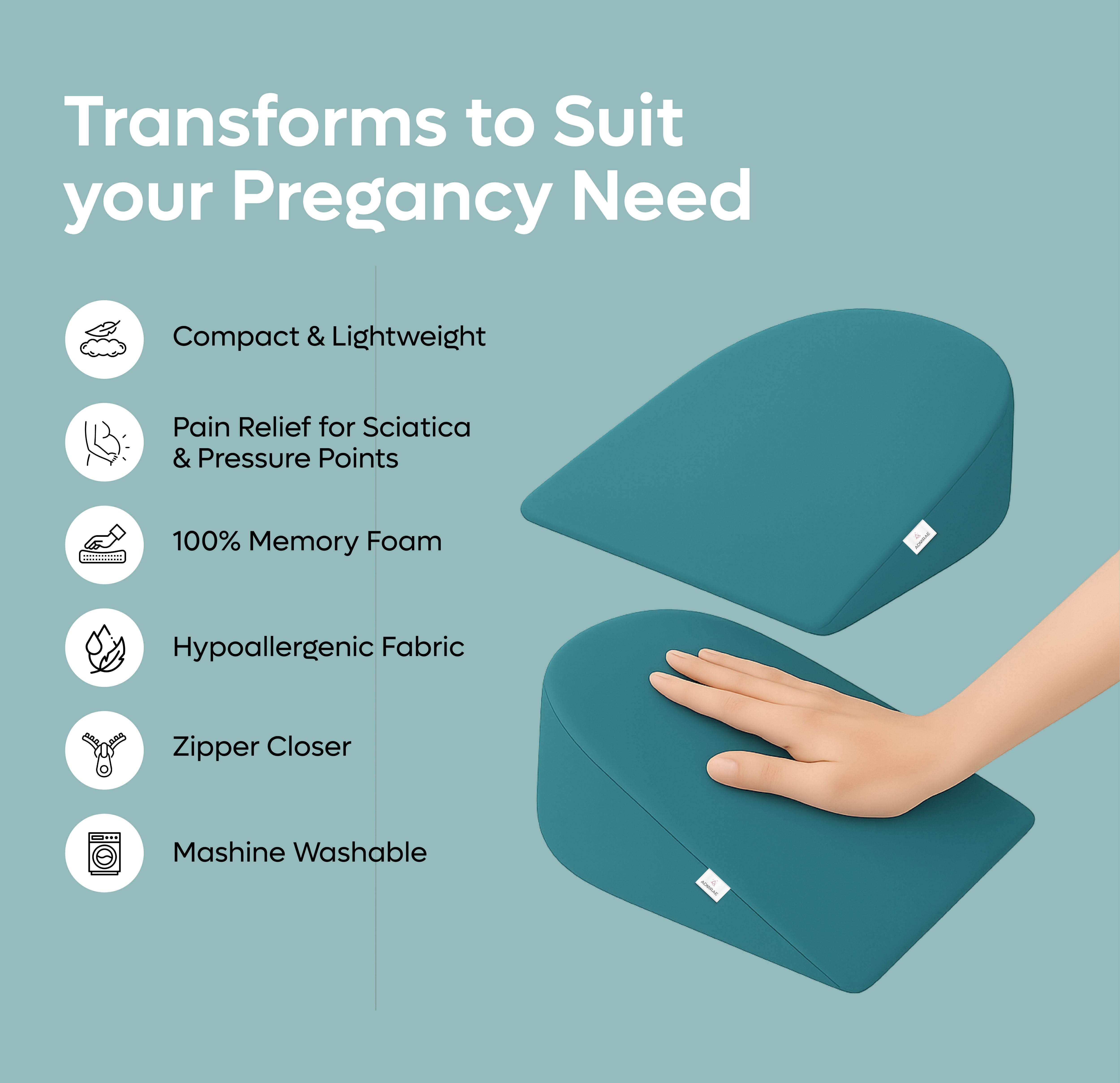 Memory Foam Pregnancy Pillow For Pregnant Women And Aslo use for Bell Support And Back Support