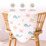 Admirae 100% Cotton Muslin Baby Swaddle Set, Baby and New Born,105x100cm, 0-18 Months, Printed Cotton Mulmal Muslin Swaddle Wrap, Pack of 3, Dreamland Trio (Sea Animals, Dinosaur, Moon and clouds)