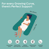 ADMIRAE U-shape Pregnancy Pillow, Peacock Green