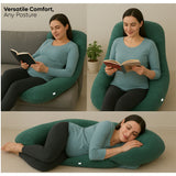 ADMIRAE U-shape Pregnancy Pillow, Peacock Green