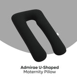 ADMIRAE U-shape Pregnancy Pillow, Black