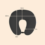 ADMIRAE black Baby Feeding Pillow with dimensions 23.5 by 22 by 13.5 by 9 inches and adjustable Strap