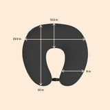 ADMIRAE black Baby Feeding Pillow with dimensions 23.5 by 22 by 13.5 by 9 inches and adjustable Strap