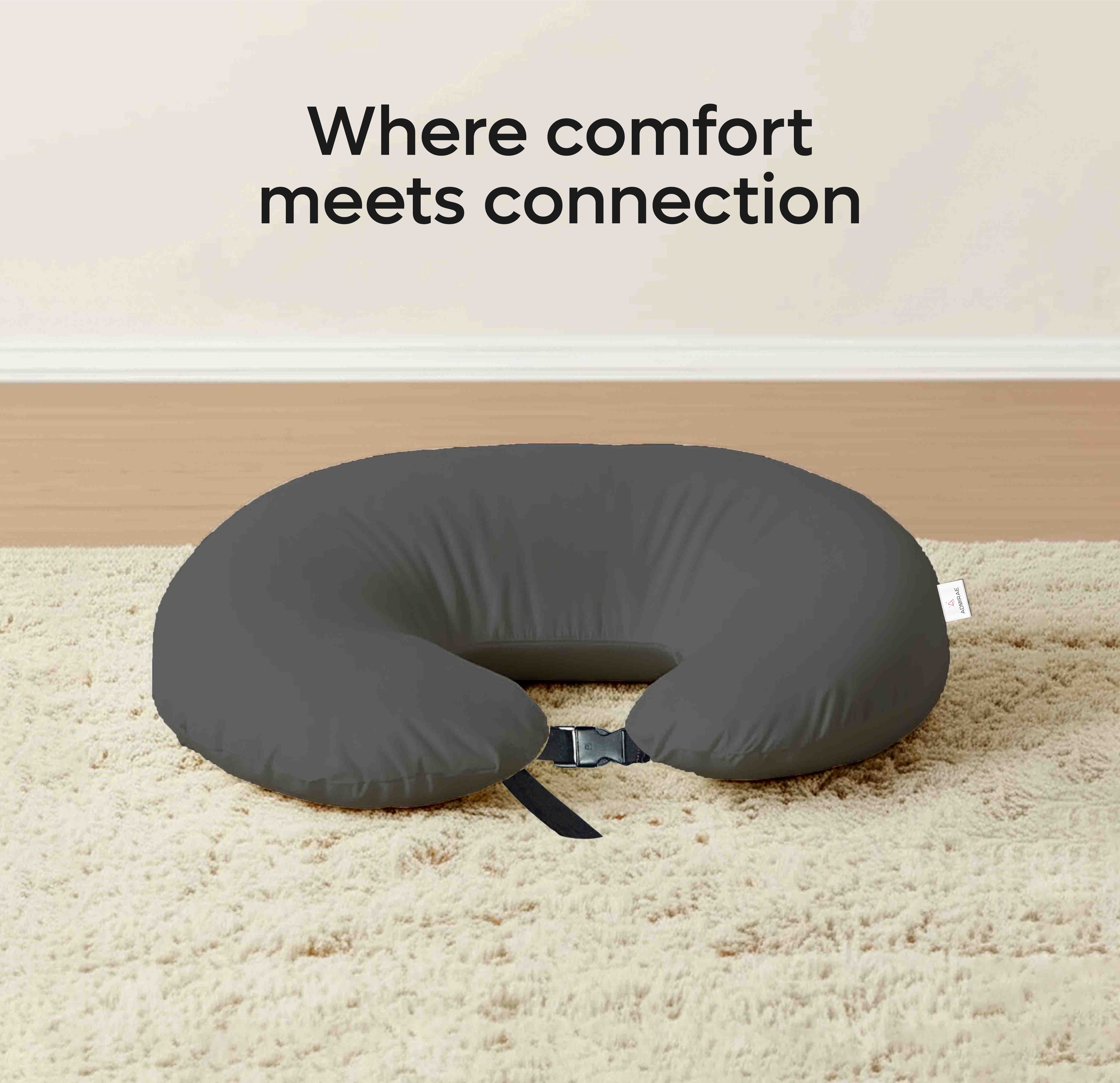 ADMIRAE black baby feeding pillow comfort and support