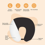 ADMIRAE baby feeding pillow with ergonomic support removable washable cover and non-slip base