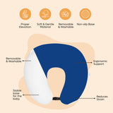 ADMIRAE Baby Feeding Pillow with ergonomic support soft material removable washable cover and non-slip base