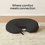 ADMIRAE black baby feeding pillow with adjustable strap comfort and connection