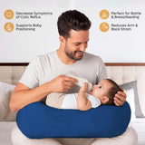 ADMIRAE baby feeding pillow in blue  and reducing arm strain
