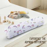 ADMIRAE baby bolster pillow with unicorn and rainbow print for nursery comfort