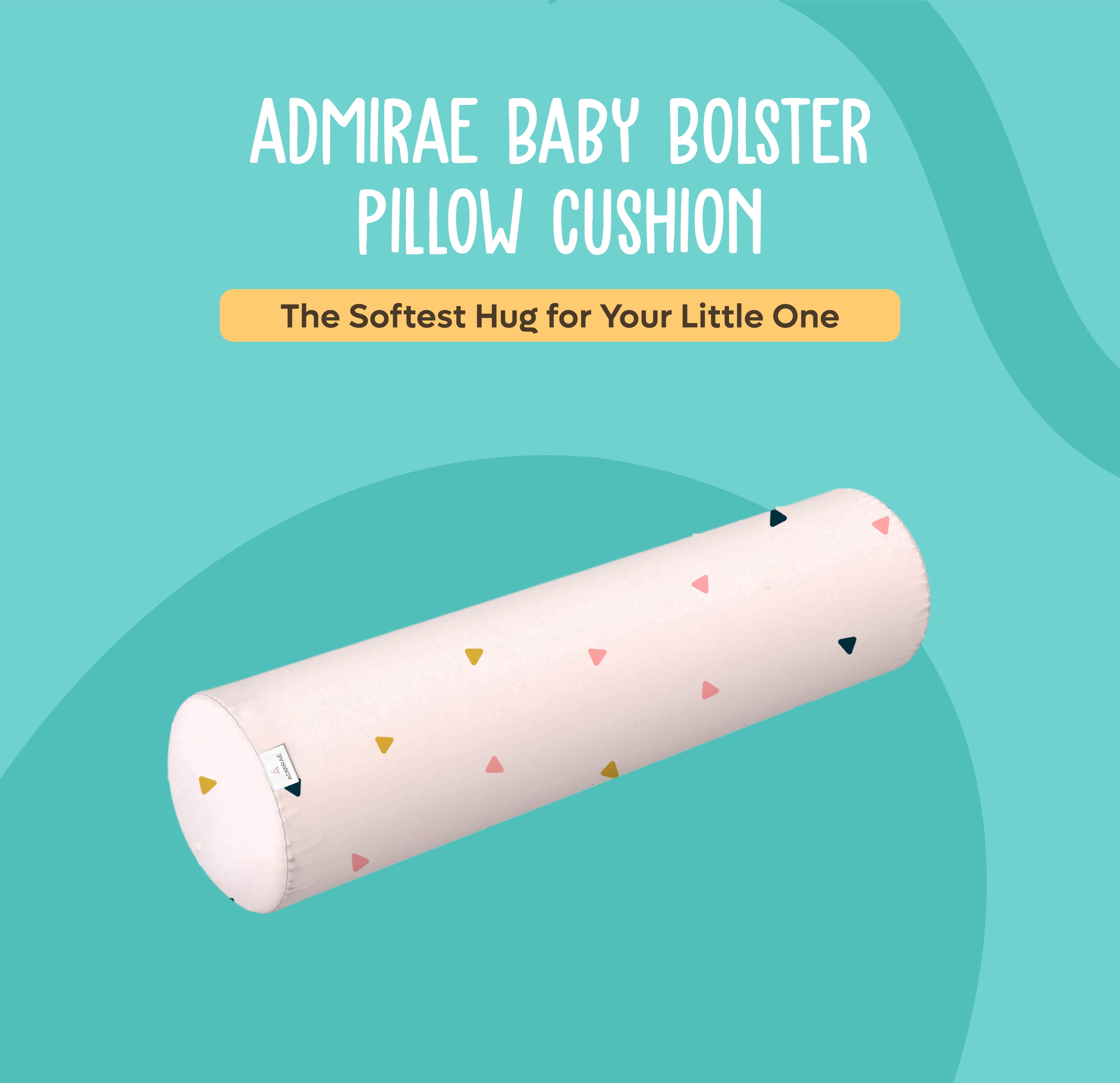 ADMIRAE baby bolster pillow with pastel triangle pattern in soft cushion design for infants