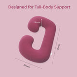 ADMIRAE C shape pregnancy pillow in burgundy designed for full-body support