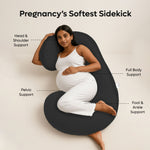 ADMIRAE C shape pregnancy pillow providing head shoulder pelvic foot ankle and full body support