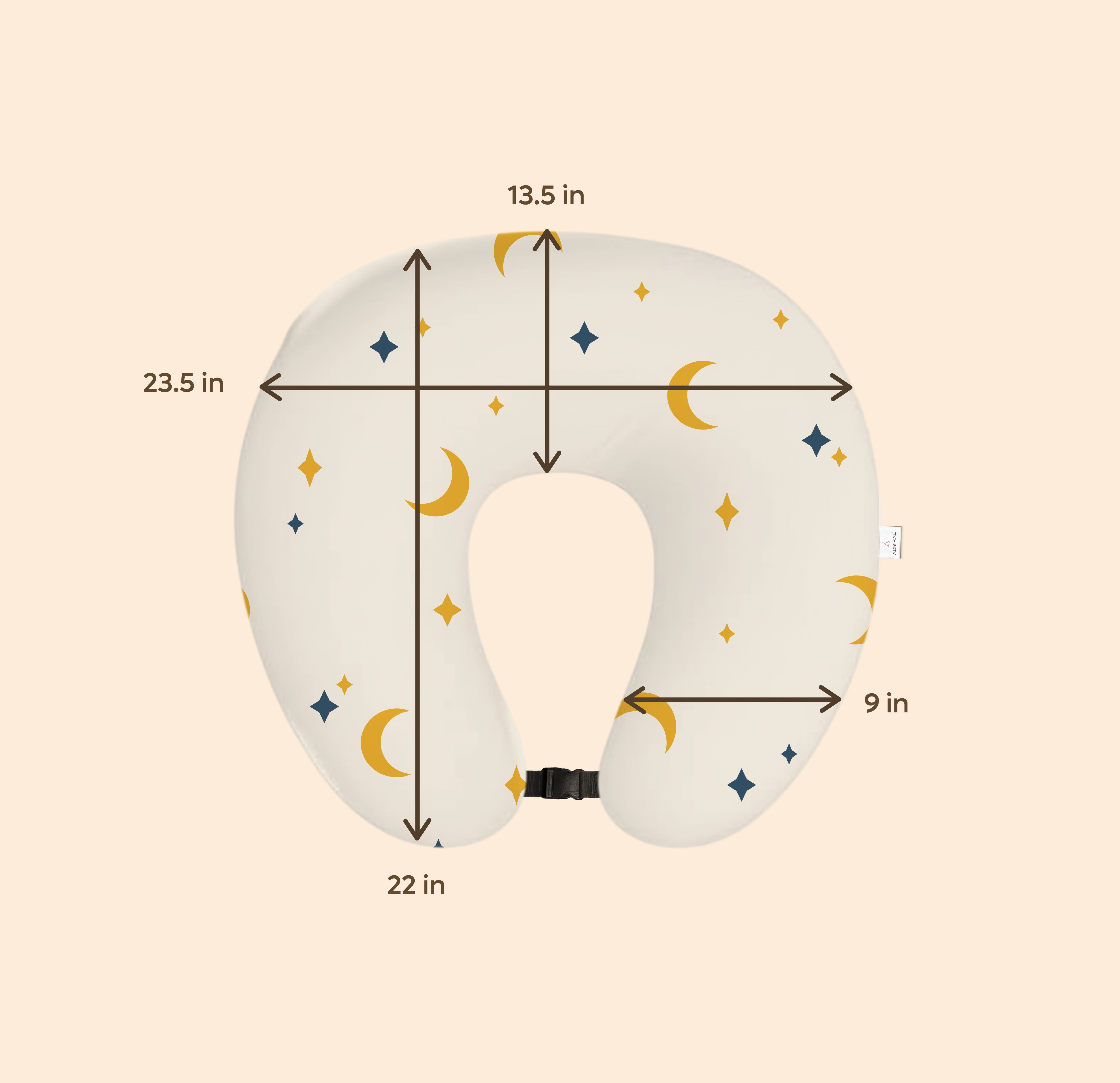 ADMIRAE feeding pillow for baby with moon and star pattern and cushioned support for comfortable nursing