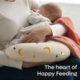 ADMIRAE Feeding Pillow for Baby with moon and star print supporting baby during feeding