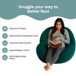 ADMIRAE green pregnancy pillow ergonomic design with washable cover for better sleep and comfort