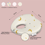 ADMIRAE heart shape baby pillow with moon and star pattern made with ultra soft stitched cover