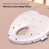 ADMIRAE heart shape baby pillow with memory foam and colorful triangle pattern for premium head shaping