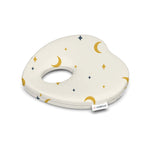 ADMIRAE heart shape baby pillow with moon and star pattern in soft cream color