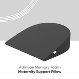 ADMIRAE black memory foam pregnancy pillow for maternity support and comfort