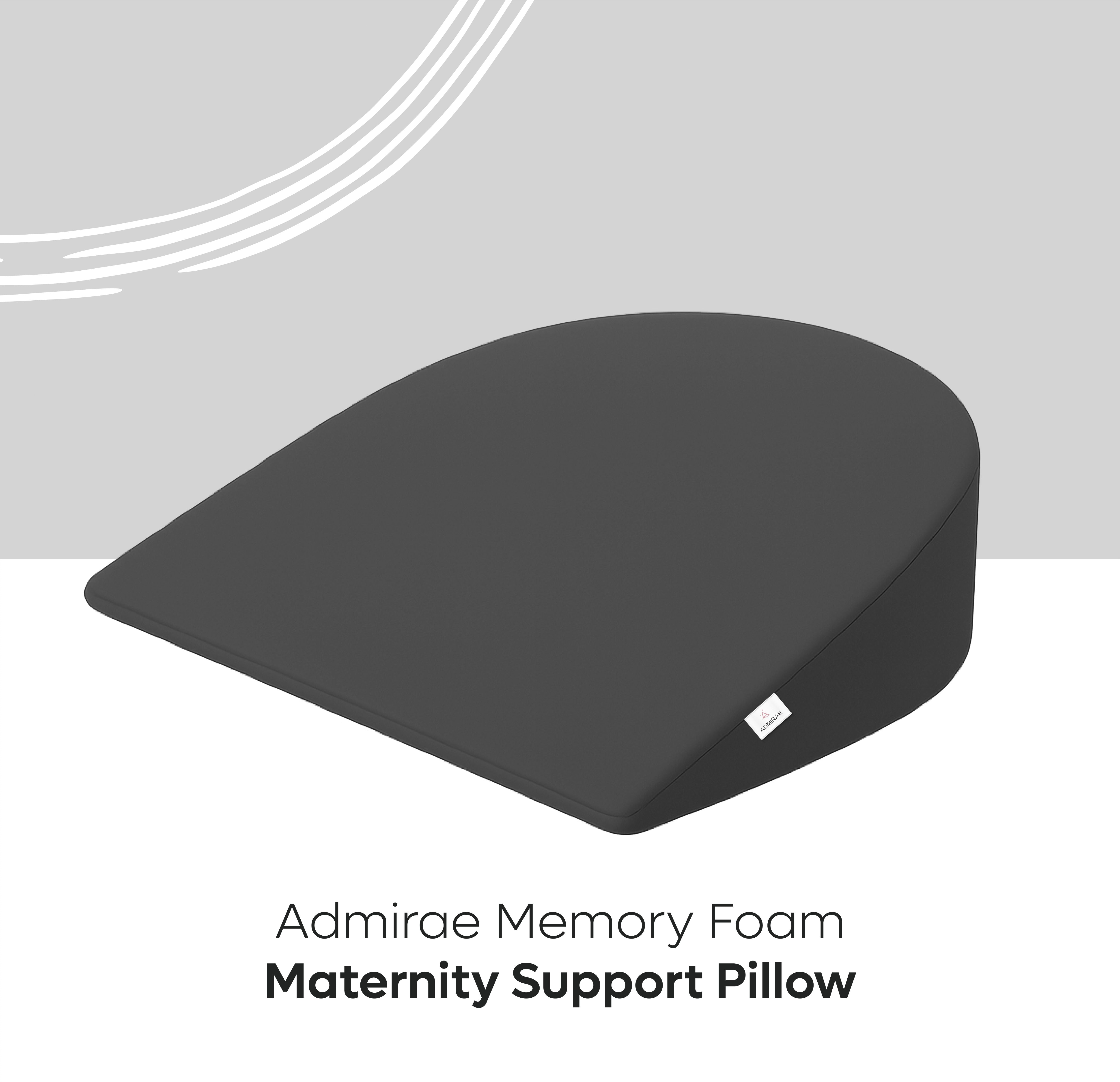 ADMIRAE black memory foam pregnancy pillow for maternity support and comfort