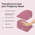 ADMIRAE memory foam pregnancy support pillow in pink with memory foam, lightweight, hypoallergenic, and machine washable cover