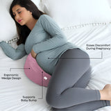 ADMIRAE memory foam pregnancy support pillow ergonomic wedge design supporting baby bump 