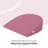 ADMIRAE memory foam pregnancy support pillow in pink memory foam for maternity support and comfort