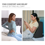 Memory foam wedge cushion by ADMIRAE providing comfort and relief while sitting all day