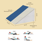 ADMIRAE memory foam wedge pillow with soft breathable cover and high resilience foam for elevated head and leg support