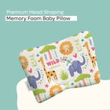 ADMIRAE memory foam baby head shaping pillow for with colorful jungle animal print for head shaping